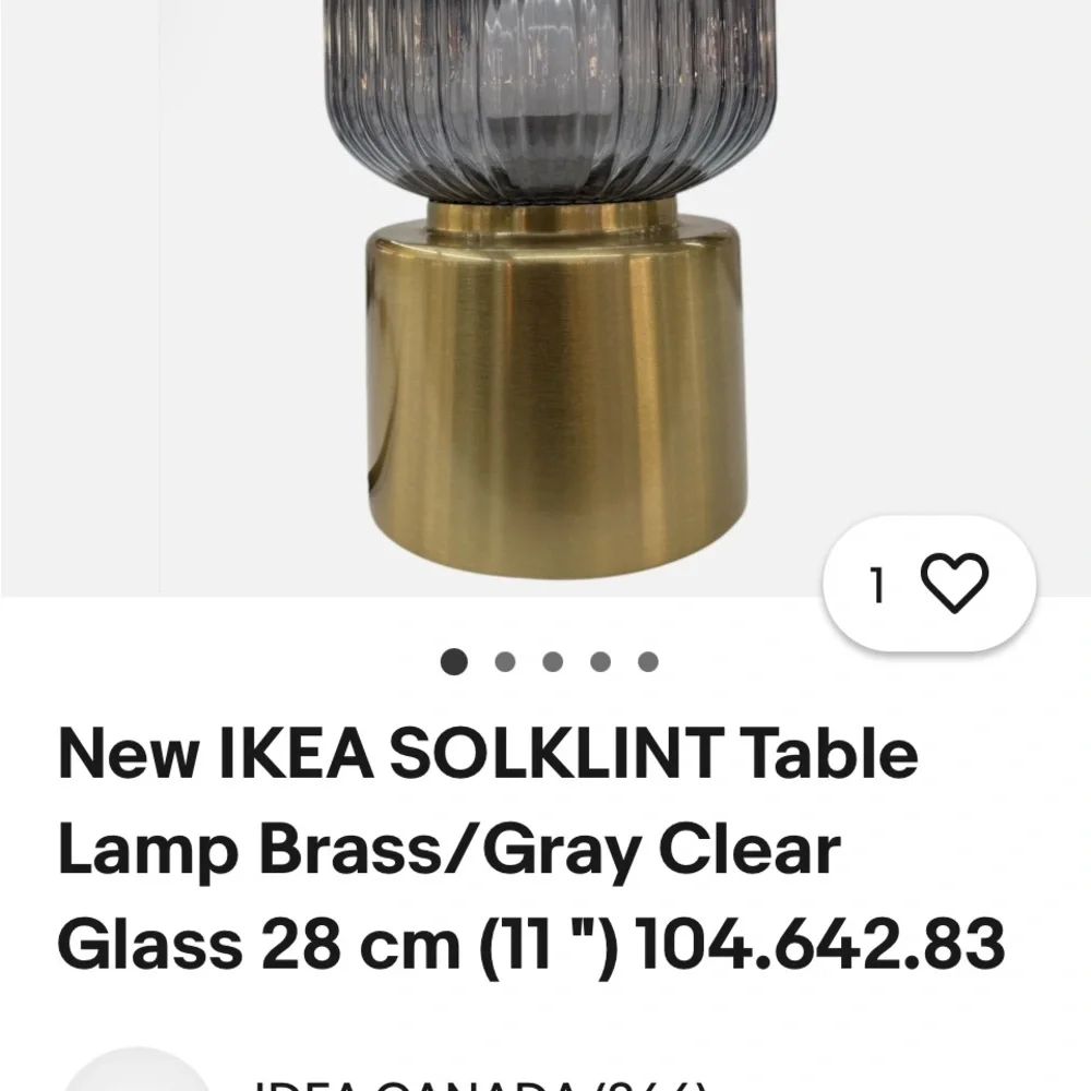 IKEA Gray and Gold Accent Lamps